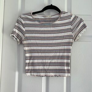 Retro Striped Cropped Shirt - Medium